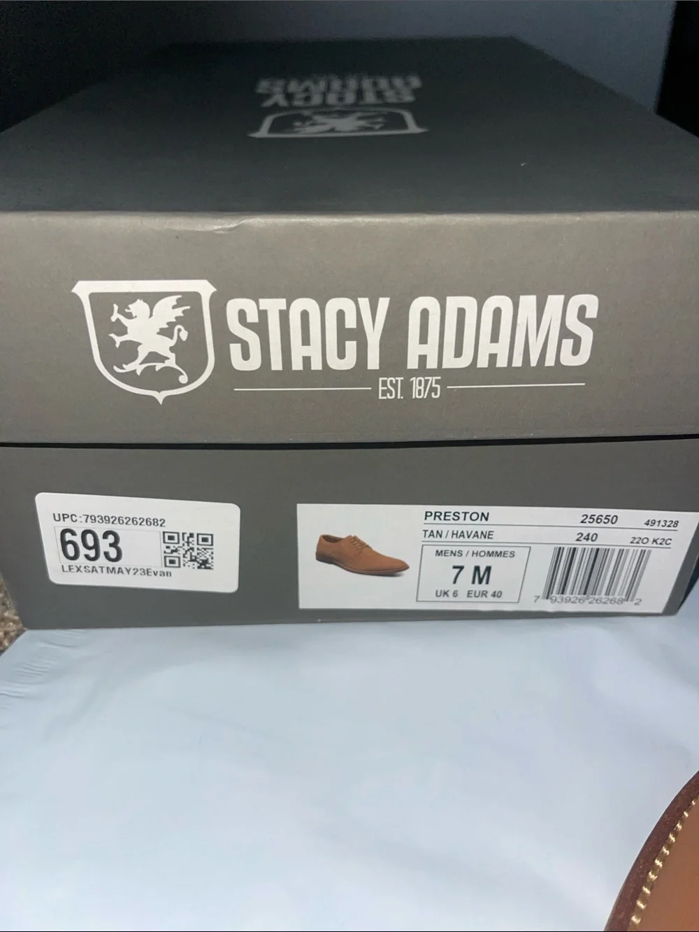 Stacy Adams Tan Brown Lace-Up Oxfords